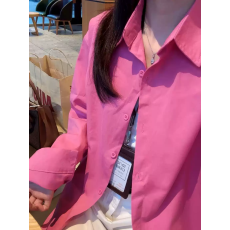 纯棉无口袋衬衫女长袖爆款外套幂式穿搭宽松休闲百搭简约新款