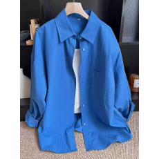 批发【纯棉有口袋】韩系超显白纯棉衬衫女宽松遮肉显瘦长袖上衣外穿