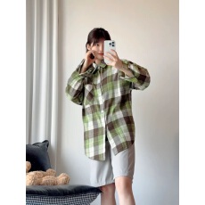 批发日系复古绿色格纹<b class='q'>衬衫</b>外穿女2026新款港味chic宽松休闲<b class='q'>情侣</b><b class='q'>款</b><b class='q'>衬衣</b>