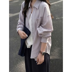 批发已出货【质量做工可对比】老钱风亚麻衬衫女夏季休闲长袖开衫<b class='q'>外套</b>