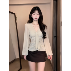 批发大码胖mm衬衫女秋季显瘦遮肚设计感微胖上衣M-4XL