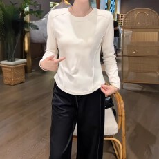 批发大码胖mm正肩长袖T恤女秋季显瘦遮肚长袖上衣M-4XL