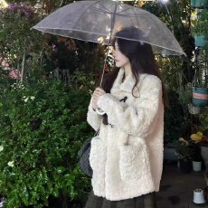 批发韩系<b class='q'>翻领</b>甜美温柔秋冬厚羊羔毛外套女皮毛一体羊羔绒毛绒绒上衣冬