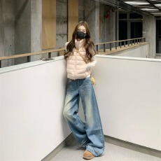 批发高腰百搭<b class='q'>韩版</b>阔腿牛仔<b class='q'>裤</b>女2026蓝色高个子水洗直筒通勤潮流拖地<b class='q'>裤</b>