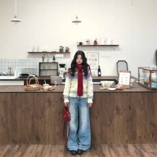 批发时尚百搭韩版阔腿牛仔裤2026蓝色设计感休闲直筒通勤潮流拖地裤