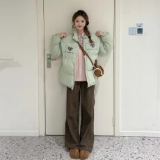 批发微<b class='q'>胖</b>mm<b class='q'>棕</b>咖色辣妹街头风显瘦牛仔裤女早春款美拉德休闲百搭直筒裤