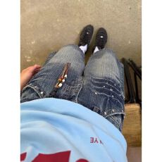 批发美式复古铆钉设计牛仔<b class='q'>七分裤</b><b class='q'>女</b>夏季新款街头情侣宽松阔腿五分短裤