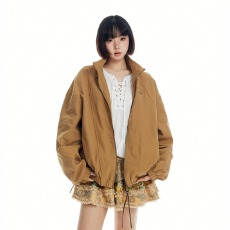 批发日系上上签复古做旧<b class='q'>时尚</b>水洗基础款立领工装夹克男女春秋教练<b class='q'>外套</b>