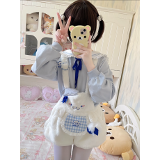 批发【To Alice】 熊之原创小海豹可爱软糯毛毛花苞<b class='q'>背带裤</b>+卫衣