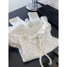 批发内搭打底衫白色波点蝴蝶结上衣2026春季新款高级辣妹长袖t恤女装