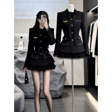 批发轻奢气质千金感时尚套装2026春季新款气质小香风收腰外套纱裙女装