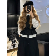 批发长袖气质chic内搭针织打底衫上衣2026年春装<b class='q'>新款</b>蓝色短款<b class='q'>t</b><b class='q'>恤</b>女装