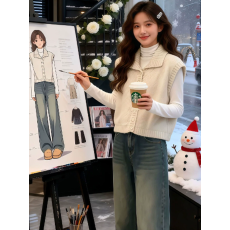 批发巨好看气质叠穿高领马甲背心女装2026春季新款时髦针织衫无袖上衣