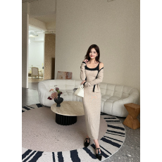 批发实拍高级感撞色吊带内搭修身显瘦短款长袖轻熟小众开衫两件套