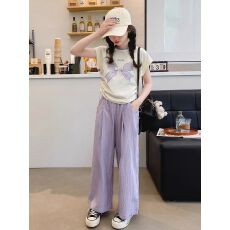 批发<b class='q'>女</b>童<b class='q'>夏</b>季<b class='q'>套装</b>2026新款洋气大童网红儿童薄款山本裤长裤夏装两件套