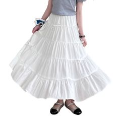 批发童夏季半身裙2026新款儿童法式漂亮白色<b class='q'>裙子</b>小众蛋糕裙中长裙12