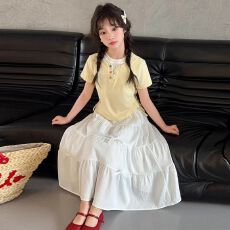 批发女<b class='q'>童</b><b class='q'>夏季</b><b class='q'>套装</b>2025新款短袖半身裙女孩衣服中<b class='q'>大</b><b class='q'>童</b>独特漂亮两件套裙