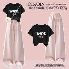 批发<b class='q'>女</b>童<b class='q'>夏</b>季<b class='q'>阔腿裤</b><b class='q'>套</b>装2026儿童Polo短袖T恤青少年夏装休闲裤两件套