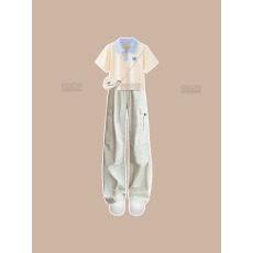 批发<b class='q'>女童</b>夏<b class='q'>季</b>短裙套装2025新款学院风小个子裤子中大童短袖夏装T恤