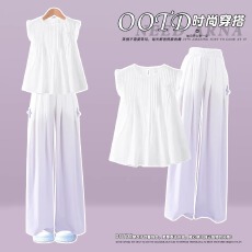 批发女童国风套装夏季2026<b class='q'>新款</b>儿童新中式短袖阔腿裤大童女孩冰丝夏装