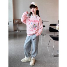 批发<b class='q'>女</b><b class='q'>童</b><b class='q'>卫衣</b>春秋款2026新款洋气儿童秋装小女孩秋季宽松POLO领上衣潮