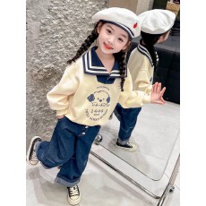 批发<b class='q'>女</b><b class='q'>童</b><b class='q'>卫衣</b>春秋款2026新款洋气儿童秋装小女孩秋季宽松POLO领上衣潮