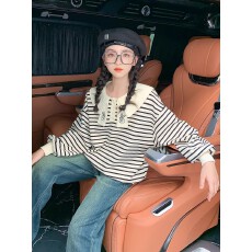 批发<b class='q'>女童</b>秋<b class='q'>装</b>卫衣2026新款洋气时髦条纹女孩中大童衣服儿童上衣春秋款