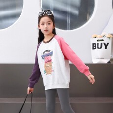 批发女童卫衣早秋季洋气中大童时髦炸街上衣网红小女孩宽松百搭打底衫