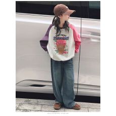 批发女童卫衣早秋季洋气中大童时髦炸街上衣网红小女孩宽松百搭打底衫