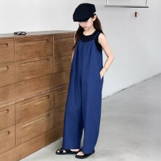 批发<b class='q'>女童</b>夏<b class='q'>季</b>套装爆款2025新款洋气爆款中大童高级感宽松背带阔腿裤潮