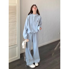 女童套装春秋洋气卫衣新款2026女孩休闲连帽运动两件套