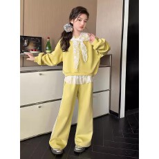 批发女<b class='q'>童</b><b class='q'>卫衣</b><b class='q'>套</b>装春秋款2026新款女大<b class='q'>童</b>甜美上衣休闲裤两件套休闲春装