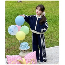 批发<b class='q'>女</b><b class='q'>童</b>2026春秋季套装新款韩版百搭长袖外套<b class='q'>宽松</b>长裤运动两件套潮