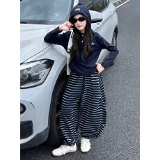 批发<b class='q'>女</b><b class='q'>童</b>超好看<b class='q'>套装</b>春秋款2025新款女孩韩系帽衫儿童秋装灯笼裤两件套