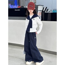 批发<b class='q'>女</b><b class='q'>童</b>韩系穿搭<b class='q'>套装</b>秋季2025新款女大童潮酷上衣儿童炸街秋装阔腿裤