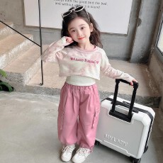 批发<b class='q'>女</b><b class='q'>童</b>秋装2026新款<b class='q'>大</b>童女装洋气12岁女孩春秋运动卫衣套装初中生15