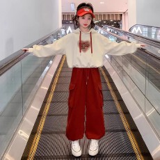 批发<b class='q'>女童</b>秋<b class='q'>装</b>2026新款大童女装洋气12岁女孩春秋运动卫衣套装初中生15