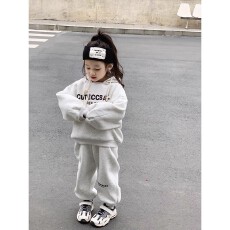 批发女<b class='q'>童</b><b class='q'>秋季</b><b class='q'>套装</b>2025新款宝宝洋气小女孩时尚运动风字母春秋卫衣卫裤