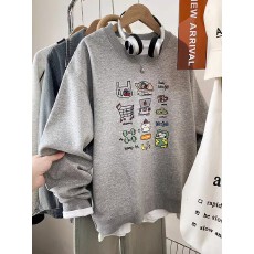 批发纯棉灰色长袖t恤女2025新款春秋季宽松设计感小众上衣内塔打底衫