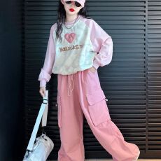 批发2025新款春秋女<b class='q'>童</b><b class='q'>网红</b>运动<b class='q'>套装</b>洋气长袖长裤霸气大<b class='q'>童</b>儿<b class='q'>童</b>两件套