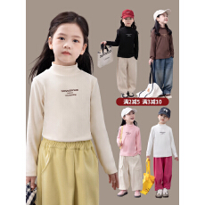 批发图图小象女童打底衫2025秋冬新款<b class='q'>儿童</b>保暖德绒长袖T恤上衣半高领