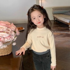 批发女童打底衫秋装2025新款秋冬内搭大童长袖<b class='q'>T</b><b class='q'>恤</b>春秋半高领儿童上衣