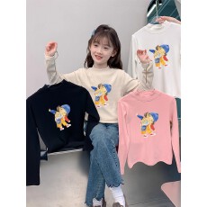 批发女童打底衫秋装2025新款秋冬内搭大童长袖<b class='q'>T</b><b class='q'>恤</b>春秋半高领儿童上衣