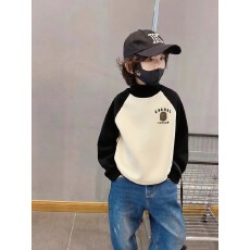 批发<b class='q'>男</b>童高<b class='q'>领</b><b class='q'>打底</b>衫秋冬2025新款儿童德绒痞帅风上衣大童白色内搭<b class='q'>男</b>孩