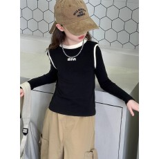 批发<b class='q'>童</b>装儿<b class='q'>童</b>冬季半高领上衣2025新款冬装女<b class='q'>童</b><b class='q'>洋气</b>德绒内<b class='q'>搭</b>长袖休闲潮