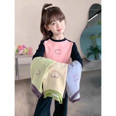 批发女<b class='q'>童</b><b class='q'>打底衫</b><b class='q'>秋冬</b>款半高领2025新款儿<b class='q'>童</b>上衣德绒加厚中大<b class='q'>童</b>内搭T恤