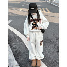 批发女童冬装卫衣2025新款儿童秋冬潮酷穿搭中童色女套装