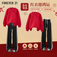 批发女童新年<b class='q'>套装</b>秋冬新款<b class='q'>儿童</b>女孩国风红色毛衣裤子大童中式过年衣服