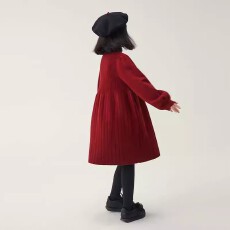 批发900克重磅加厚毛衣女童新年衣服红色喜庆<b class='q'>连衣裙</b>秋冬款旗袍公主裙