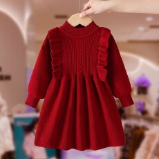 批发超级加厚毛衣1000克女童毛衣裙秋冬<b class='q'>连衣裙</b>儿童秋装女宝宝公主裙子